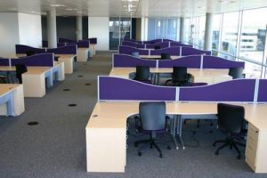 row of office desks
